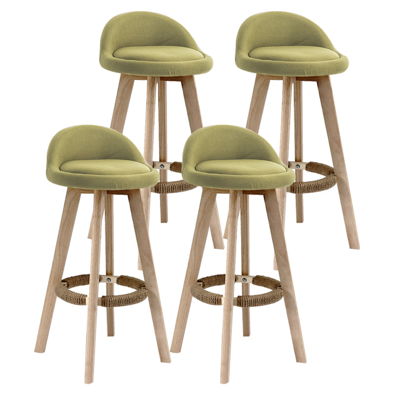Scandinavian Rubberwood Upholstered Barstool Matte Finish Home Stool