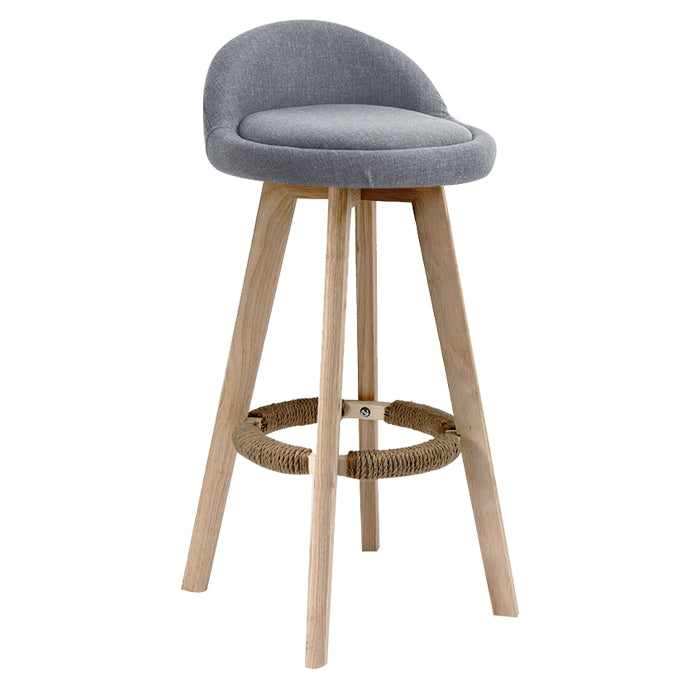 Scandinavian Rubberwood Upholstered Barstool Matte Finish Home Stool