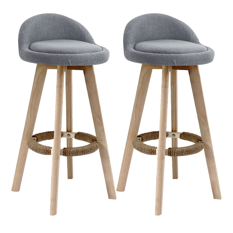 Scandinavian Rubberwood Upholstered Barstool Matte Finish Home Stool