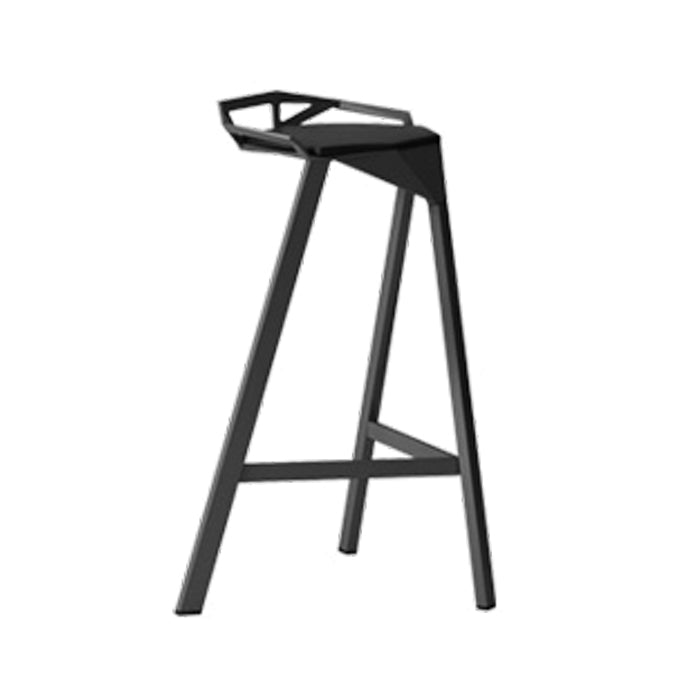 Modern Armless Backrest Counter Stool Iron Kitchen Bar Stool with Leather Cushion