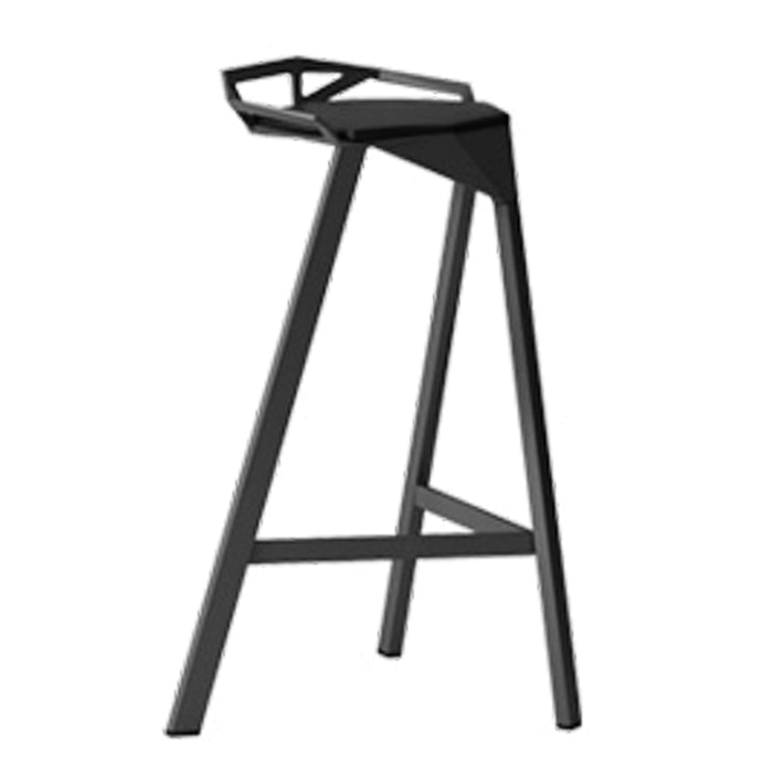Modern Armless Backrest Counter Stool Iron Kitchen Bar Stool with Leather Cushion