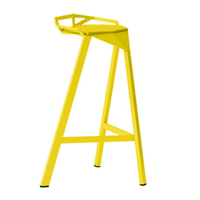 Modern Armless Backrest Counter Stool Iron Kitchen Bar Stool with Leather Cushion