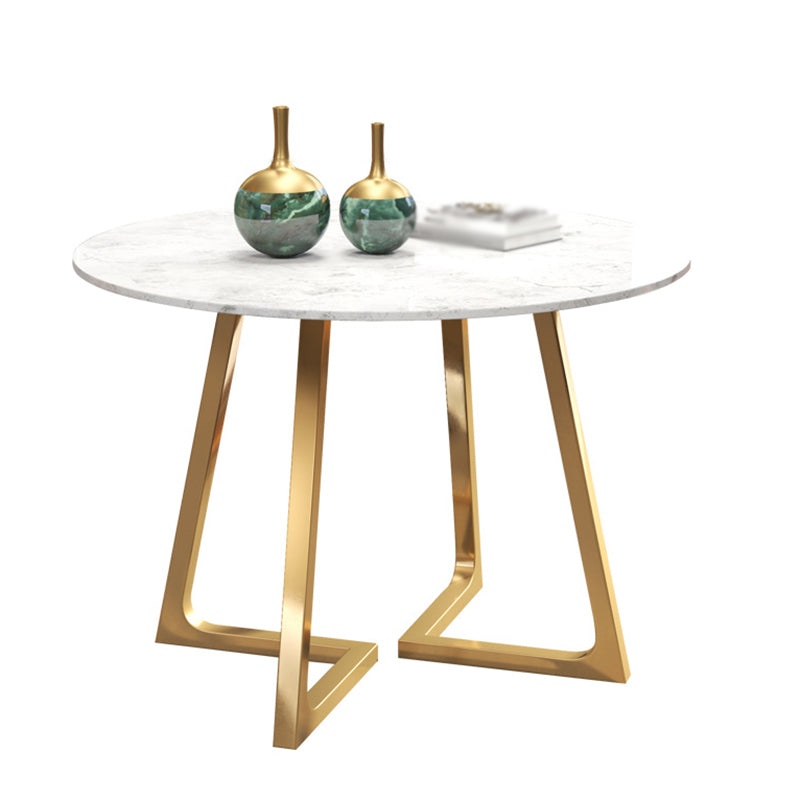 Glam 1/4/5/6 Pieces Dining Set Round Stone Dining Table for Dining Room
