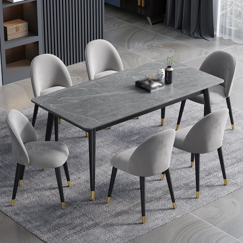 Glam 1/2/3/5/7 Pieces Dining Set Rectangular Sintered Stone Dining Table Set
