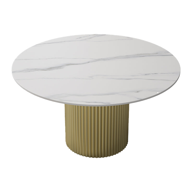 Glam 1/7 Pieces Dining Set Round Stone Dining Table for Dining Room