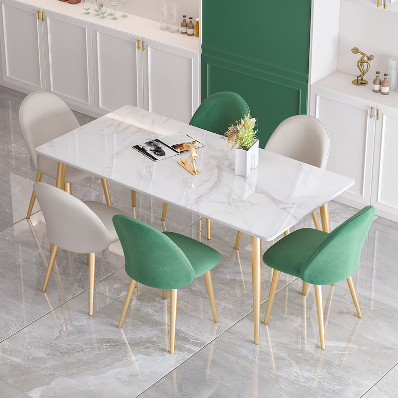Glam 1/4/5/7 Pieces Dining Set Rectangle Stone Dining Table for Dining Room