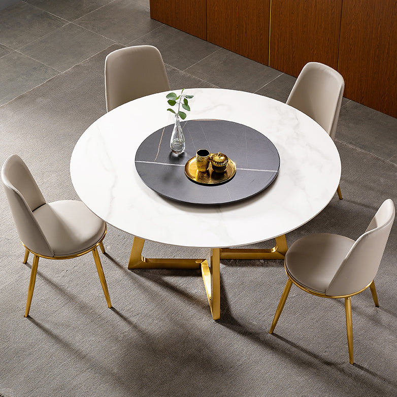 1/4/5/7 Pieces Dining Chairs Set Round Sintered Stone Dining Table Set for Home Use