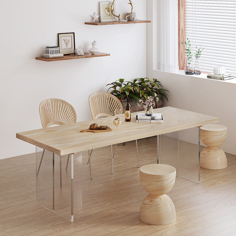 Modern 1/5 Pieces Dining Set Rectangle Pine Wood Dining Table for Dining Room