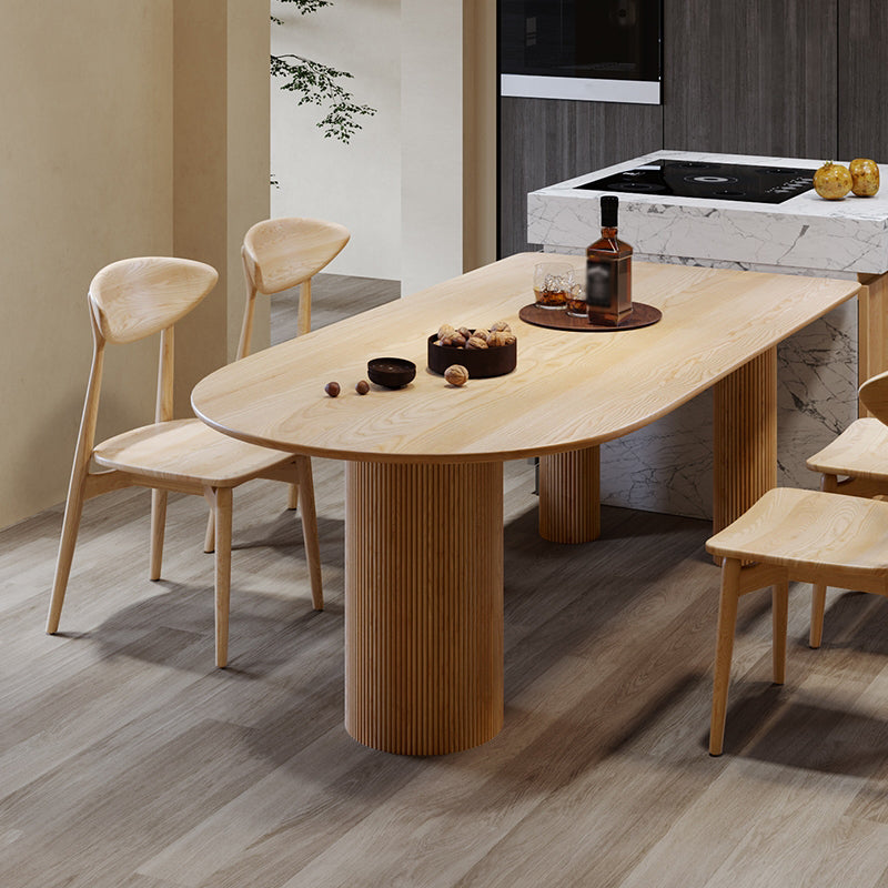 Free Form Pine Solid Wood Dining Table Simplicity 3 Legs Table for Dining Room