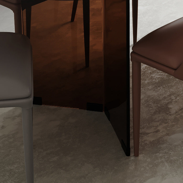 Table d'intérieur moderne en verre de forme libre, plateau en verre transparent pour cuisine et salle à manger