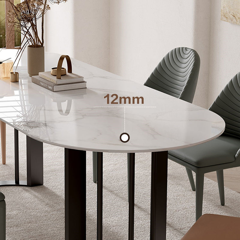 Simplicity Style Oval Double Furniture Stone Dining Table for Dining Room