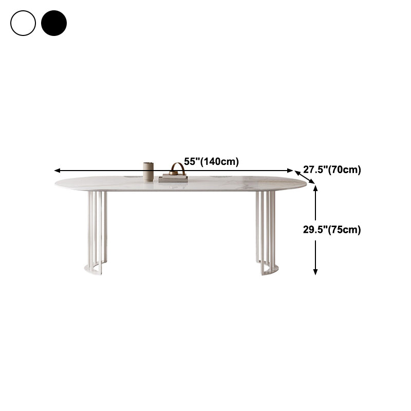 Simplicity Style Oval Double Furniture Stone Dining Table for Dining Room