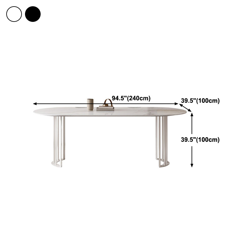 Simplicity Style Oval Double Furniture Stone Dining Table for Dining Room