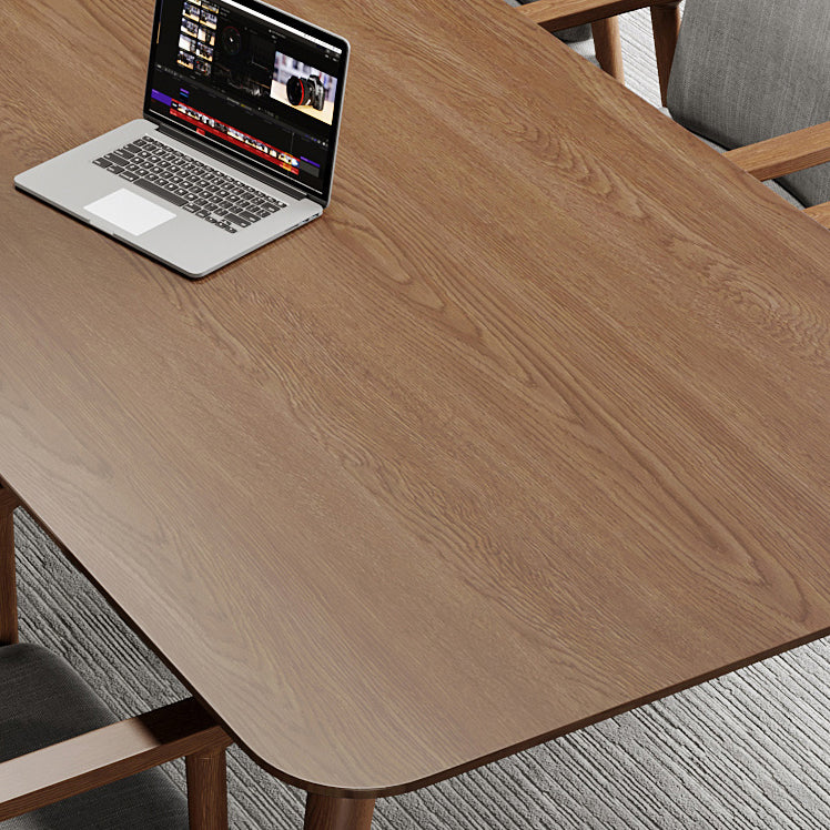 Pine Wood Top Dining Table Traditional Luxury  Rectangle Table with 4 Legs