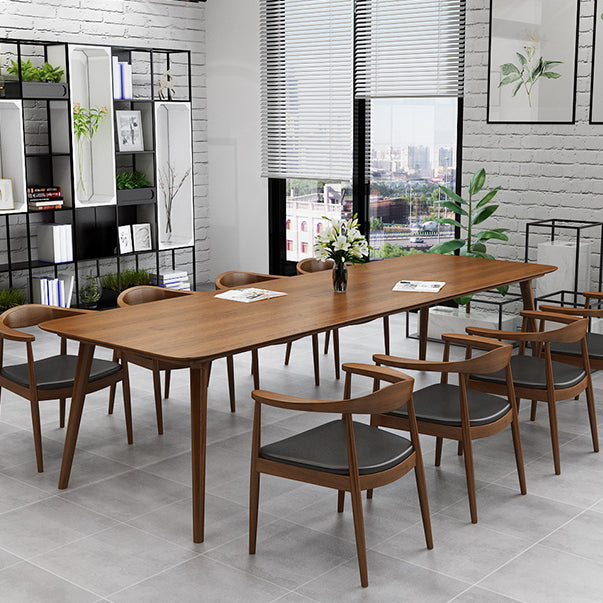 Pine Wood Top Dining Table Traditional Luxury  Rectangle Table with 4 Legs