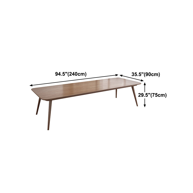 Pine Wood Top Dining Table Traditional Luxury  Rectangle Table with 4 Legs