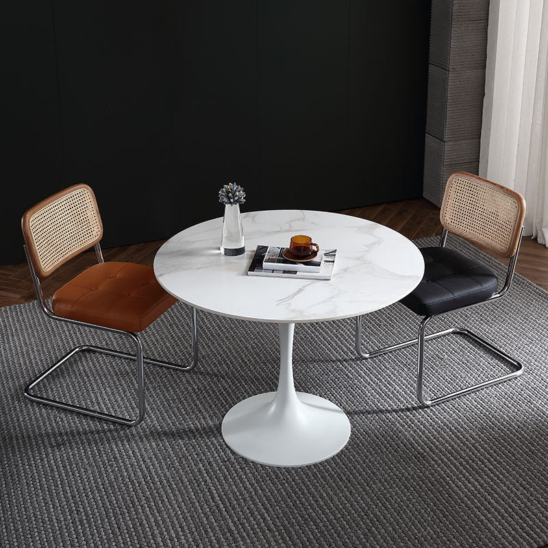 Stone Top Dining Table Modern Round Dining Table with Pedestal Base