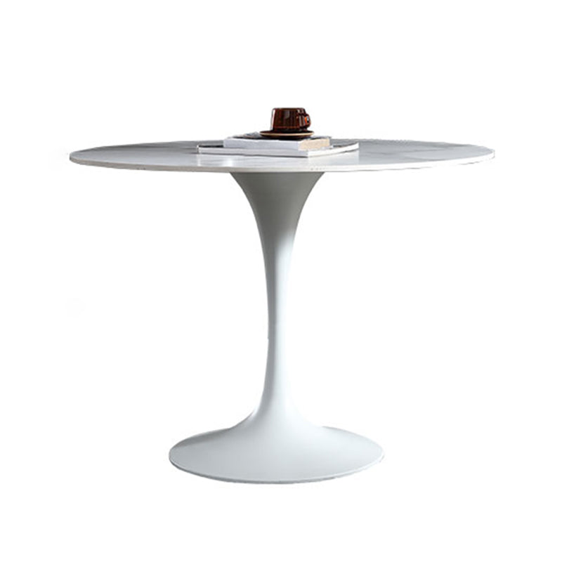 Stone Top Dining Table Modern Round Dining Table with Pedestal Base