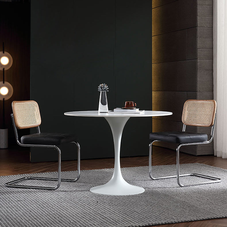 Stone Top Dining Table Modern Round Dining Table with Pedestal Base
