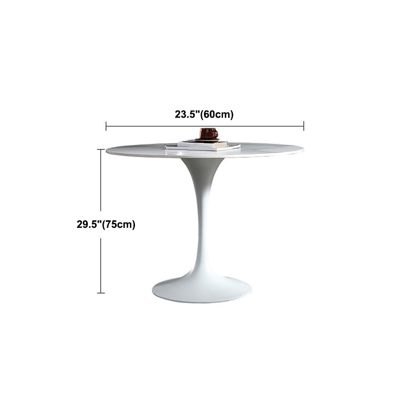 Stone Top Dining Table Modern Round Dining Table with Pedestal Base