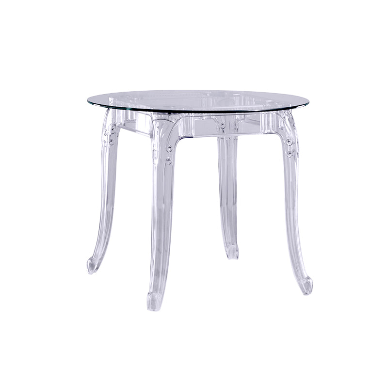Modern Glass Dining Table Clear Dining Table with Plastic Base