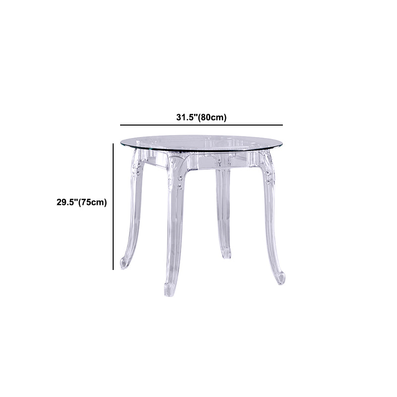 Modern Glass Dining Table Clear Dining Table with Plastic Base
