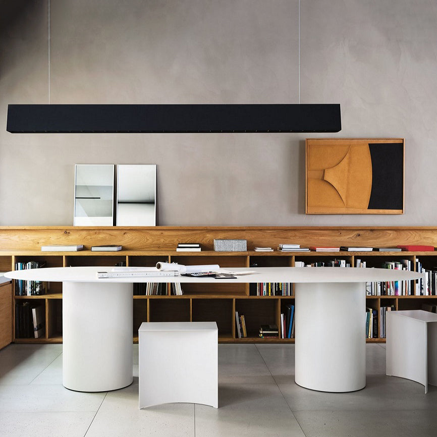 Contemporary Wood Top Oval Dinette Table White Base Dining Table for Living Room
