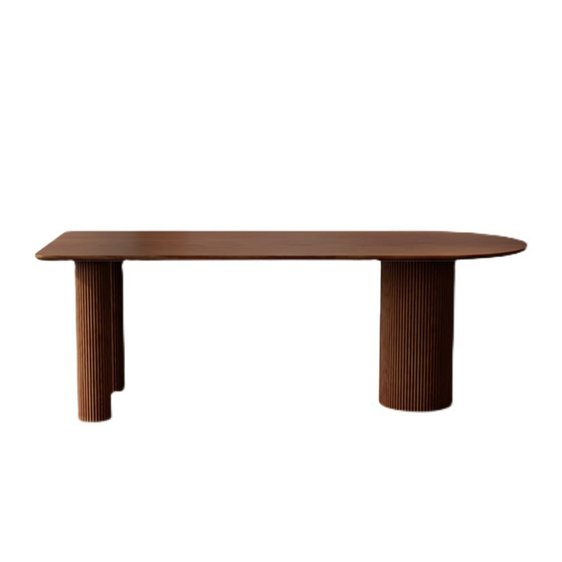 Modern Ash Wood Table for Restaurant Oval Table with 3 Wood Legs