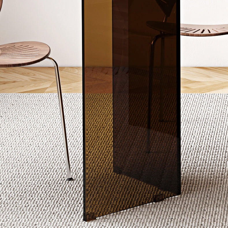 Contemporary Free Form Table Clear Glass Top Table for Dining Room