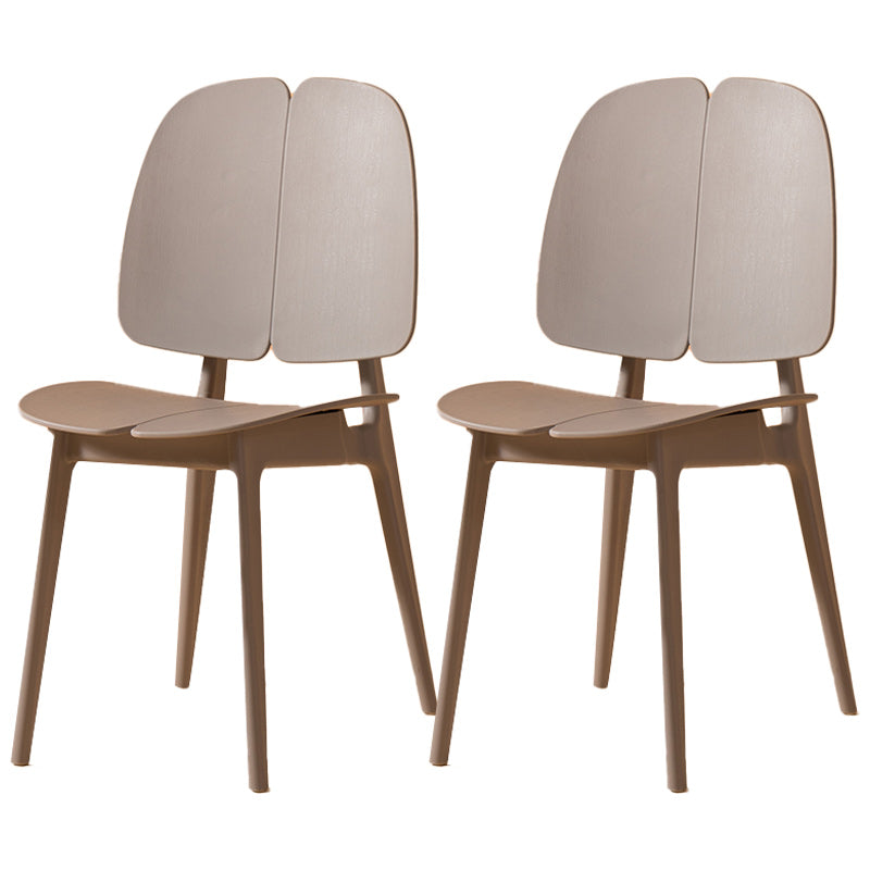 Scandinavian Armless Open Back Dining Side Chairs Plastic Dining Chair