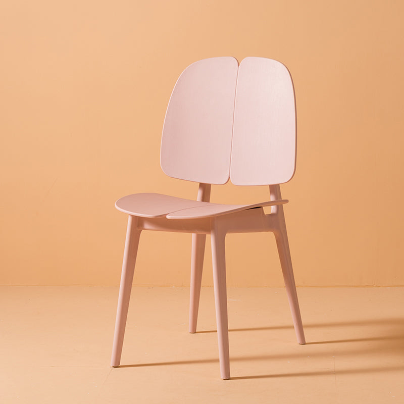 Scandinavian Armless Open Back Dining Side Chairs Plastic Dining Chair