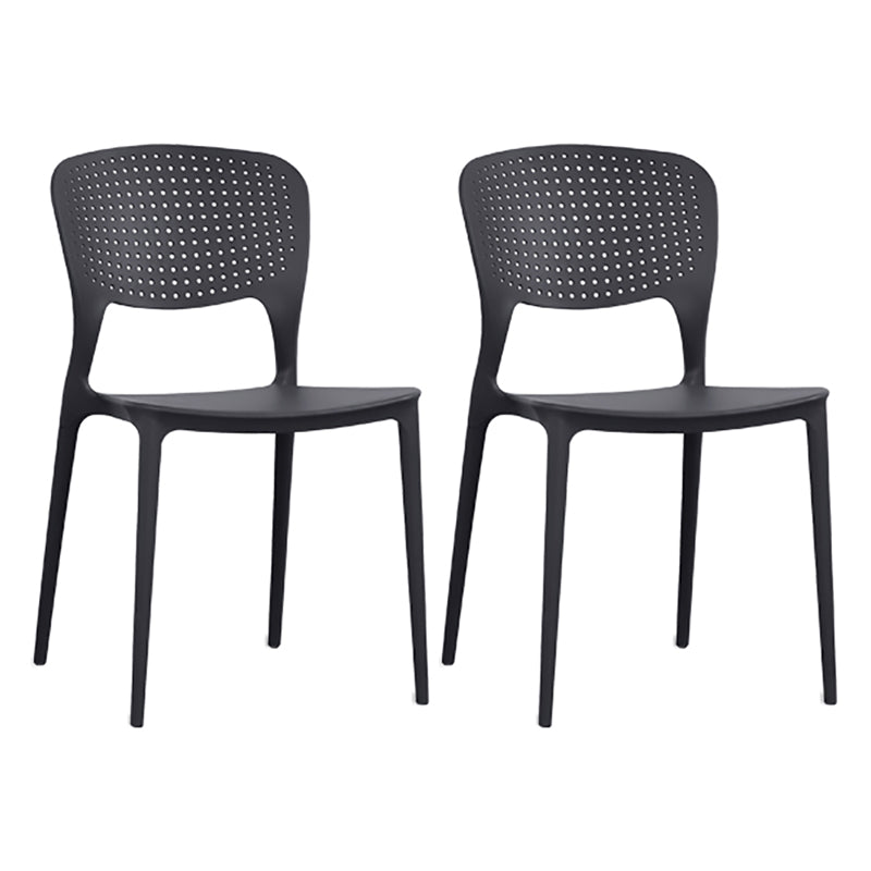 Minimalist Style Plastic Stacking Dining Chair Open Back Dining Side Chair