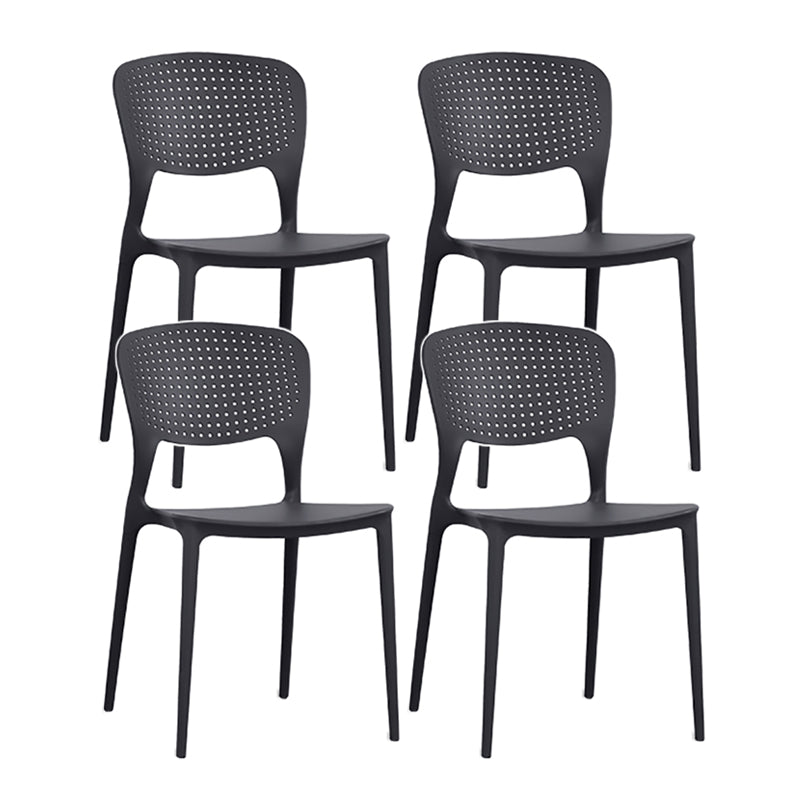 Minimalist Style Plastic Stacking Dining Chair Open Back Dining Side Chair