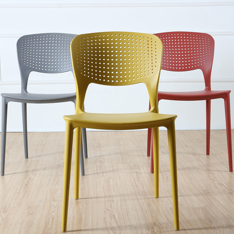 Minimalist Style Plastic Stacking Dining Chair Open Back Dining Side Chair