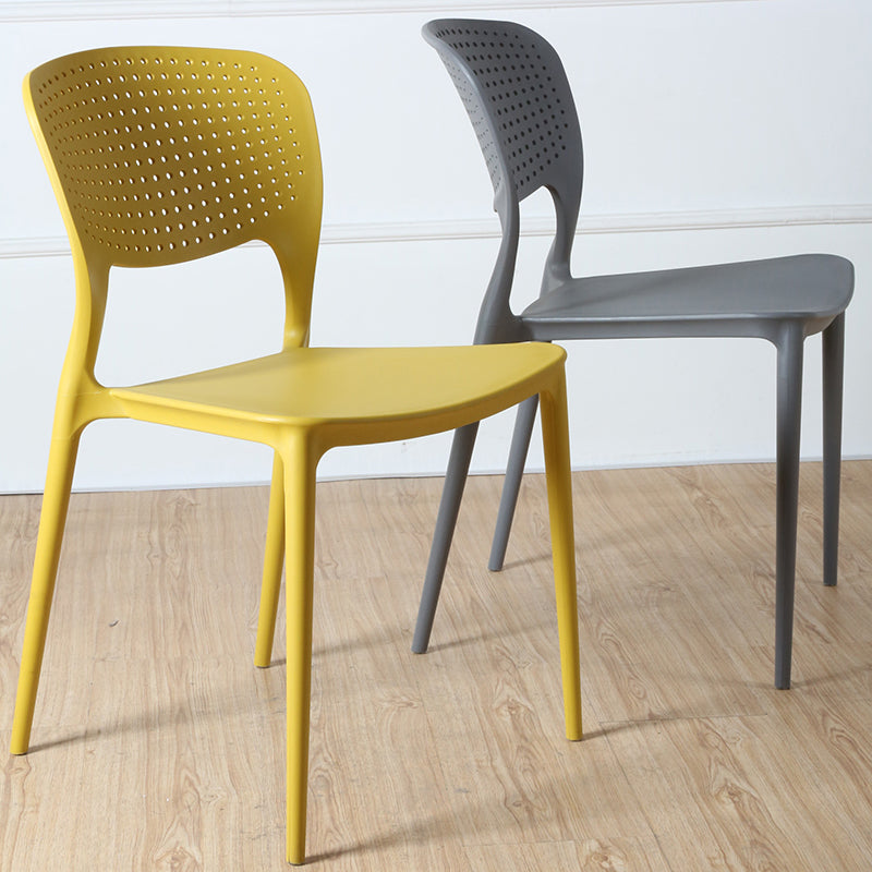 Minimalist Style Plastic Stacking Dining Chair Open Back Dining Side Chair