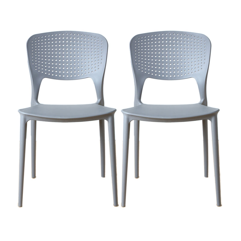 Minimalist Style Plastic Stacking Dining Chair Open Back Dining Side Chair