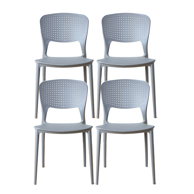 Minimalist Style Plastic Stacking Dining Chair Open Back Dining Side Chair