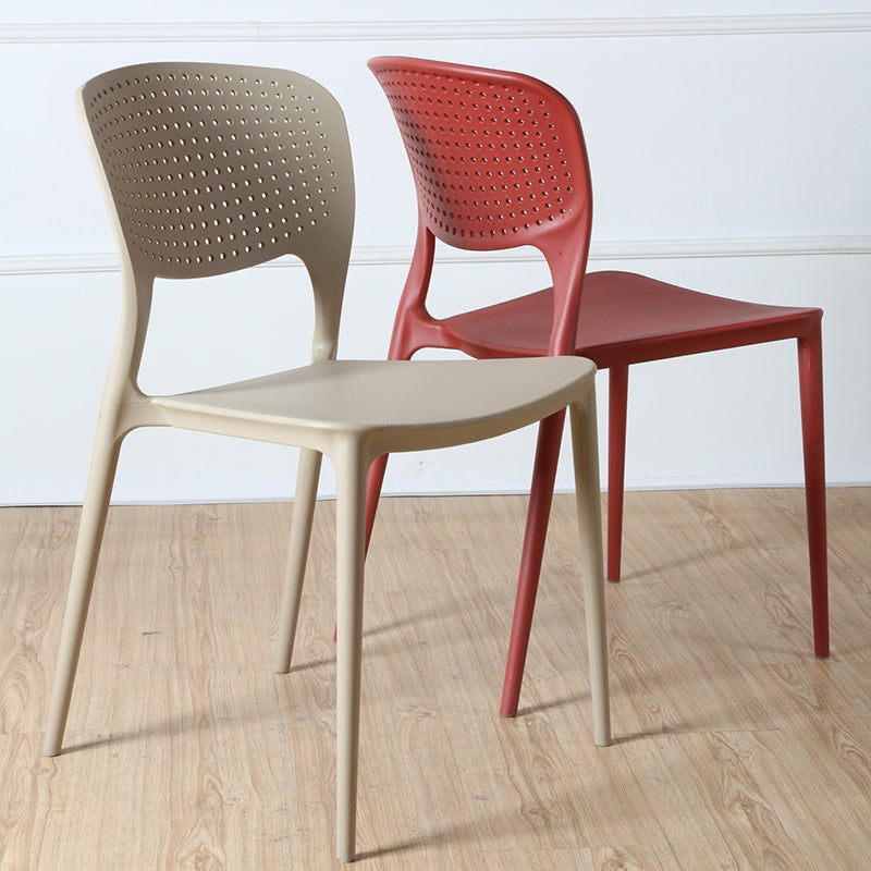 Minimalist Style Plastic Stacking Dining Chair Open Back Dining Side Chair