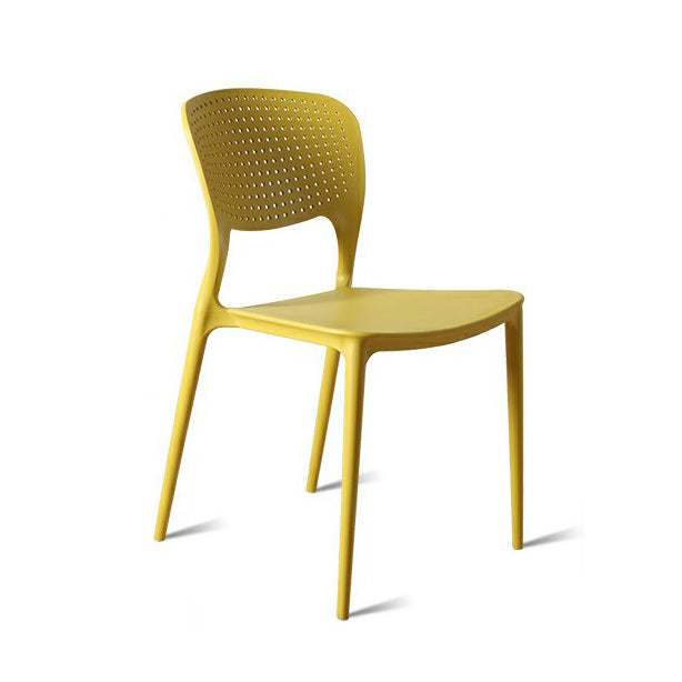 Minimalist Style Plastic Stacking Dining Chair Open Back Dining Side Chair