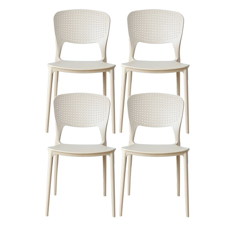 Minimalist Style Plastic Stacking Dining Chair Open Back Dining Side Chair