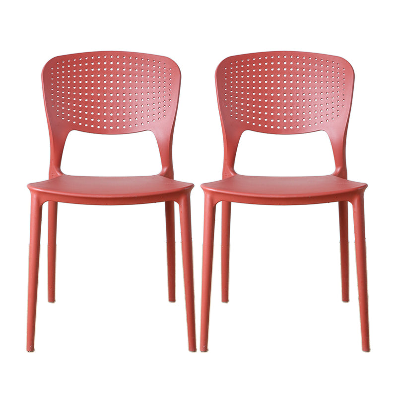 Minimalist Style Plastic Stacking Dining Chair Open Back Dining Side Chair