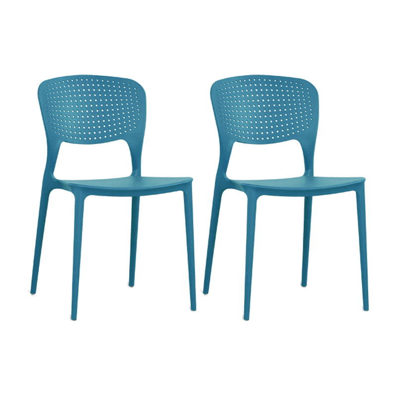 Minimalist Style Plastic Stacking Dining Chair Open Back Dining Side Chair