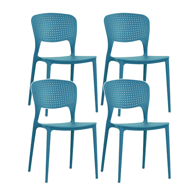 Minimalist Style Plastic Stacking Dining Chair Open Back Dining Side Chair