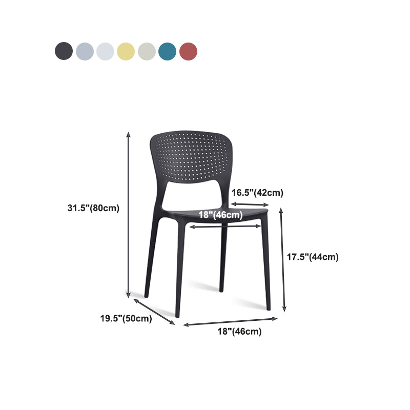 Minimalist Style Plastic Stacking Dining Chair Open Back Dining Side Chair