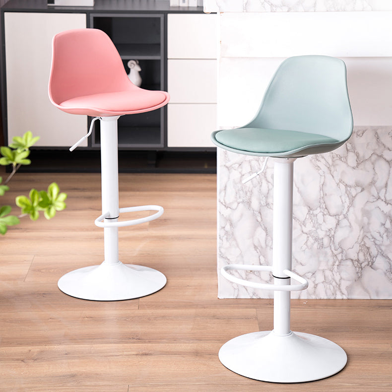 Contemporary Plastic Home Counter Stool Matte Finish Footrest Barstool