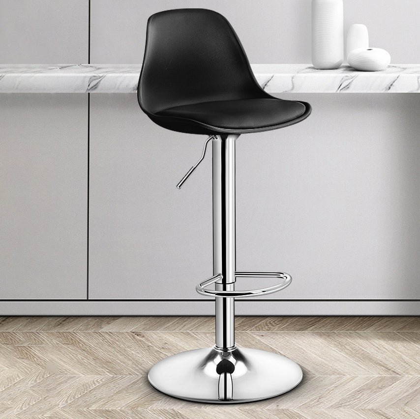 Contemporary Plastic Home Counter Stool Matte Finish Footrest Barstool