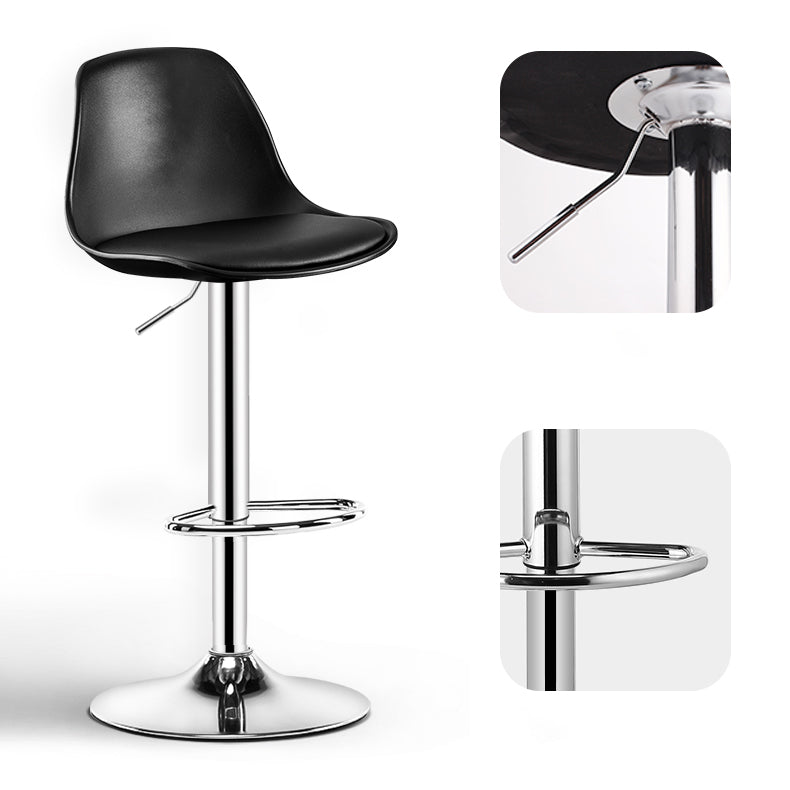 Contemporary Plastic Home Counter Stool Matte Finish Footrest Barstool