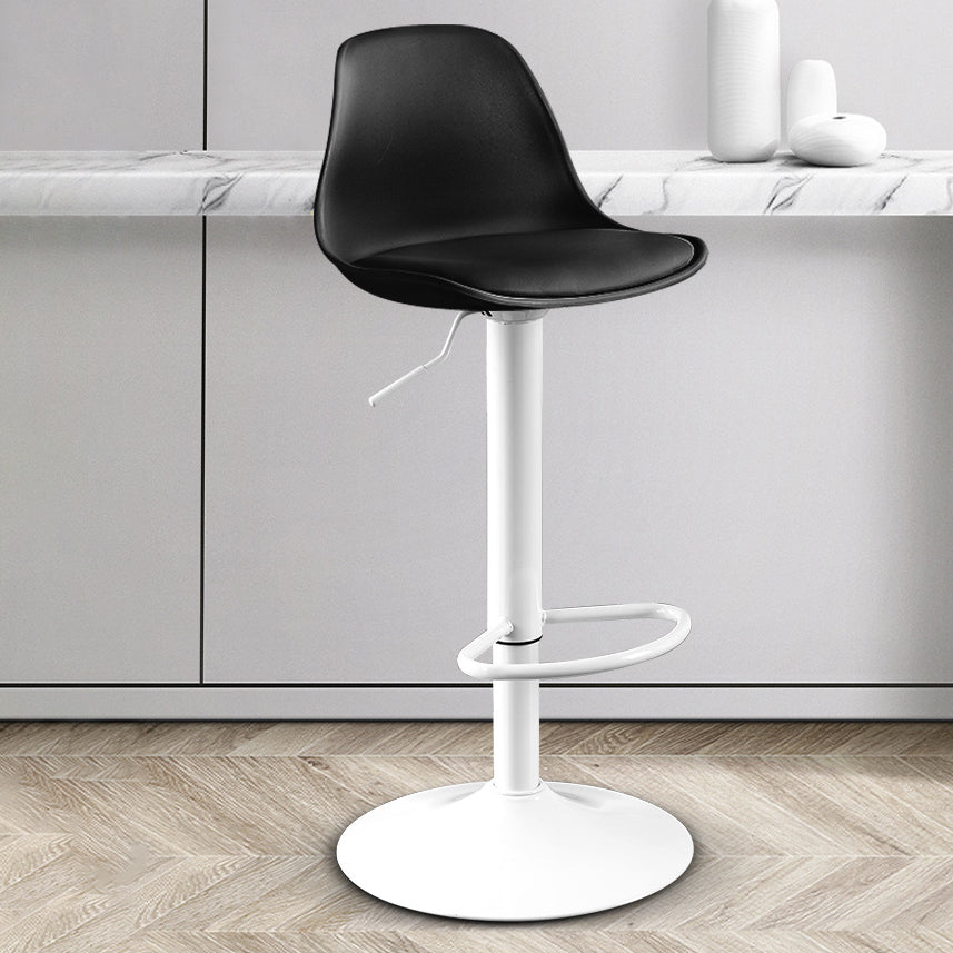 Contemporary Plastic Home Counter Stool Matte Finish Footrest Barstool