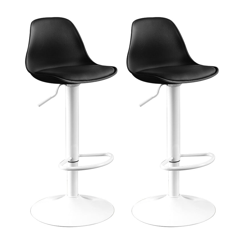 Contemporary Plastic Home Counter Stool Matte Finish Footrest Barstool