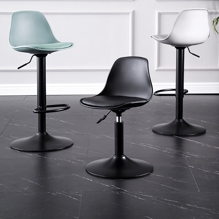 Contemporary Plastic Home Counter Stool Matte Finish Footrest Barstool